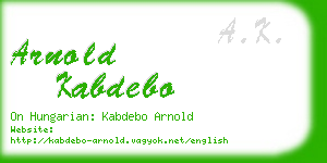 arnold kabdebo business card